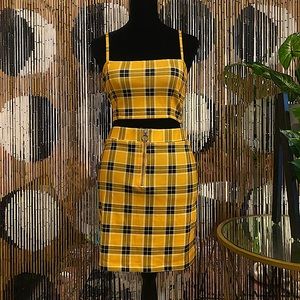 ✨ YELLOW AND BLACK PLAID TWO PIECE SET ✨